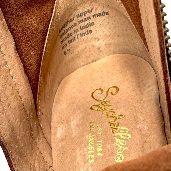 Seychelles Women Brown Heeled Ankle Boot Size 6.5 Suede Block Heel Padded New - Picture 6 of 15